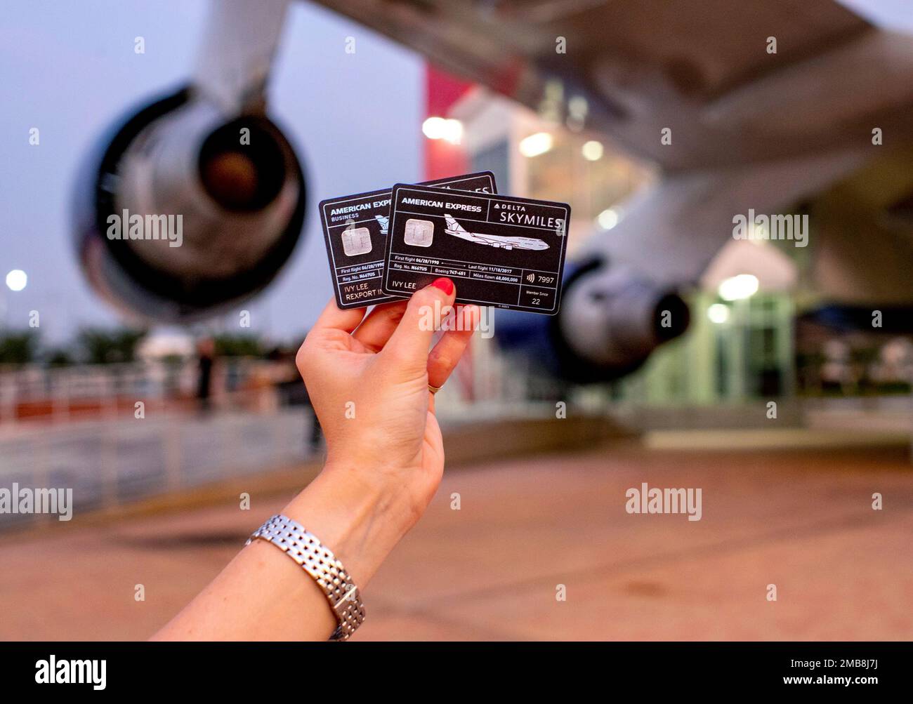 IMAGE DISTRIBUTED FOR AMERICAN EXPRESS - On Tuesday, June 14, 2022,  American Express and Delta Air Lines celebrated the launch of the  first-ever credit card design made from airplane metal for Delta