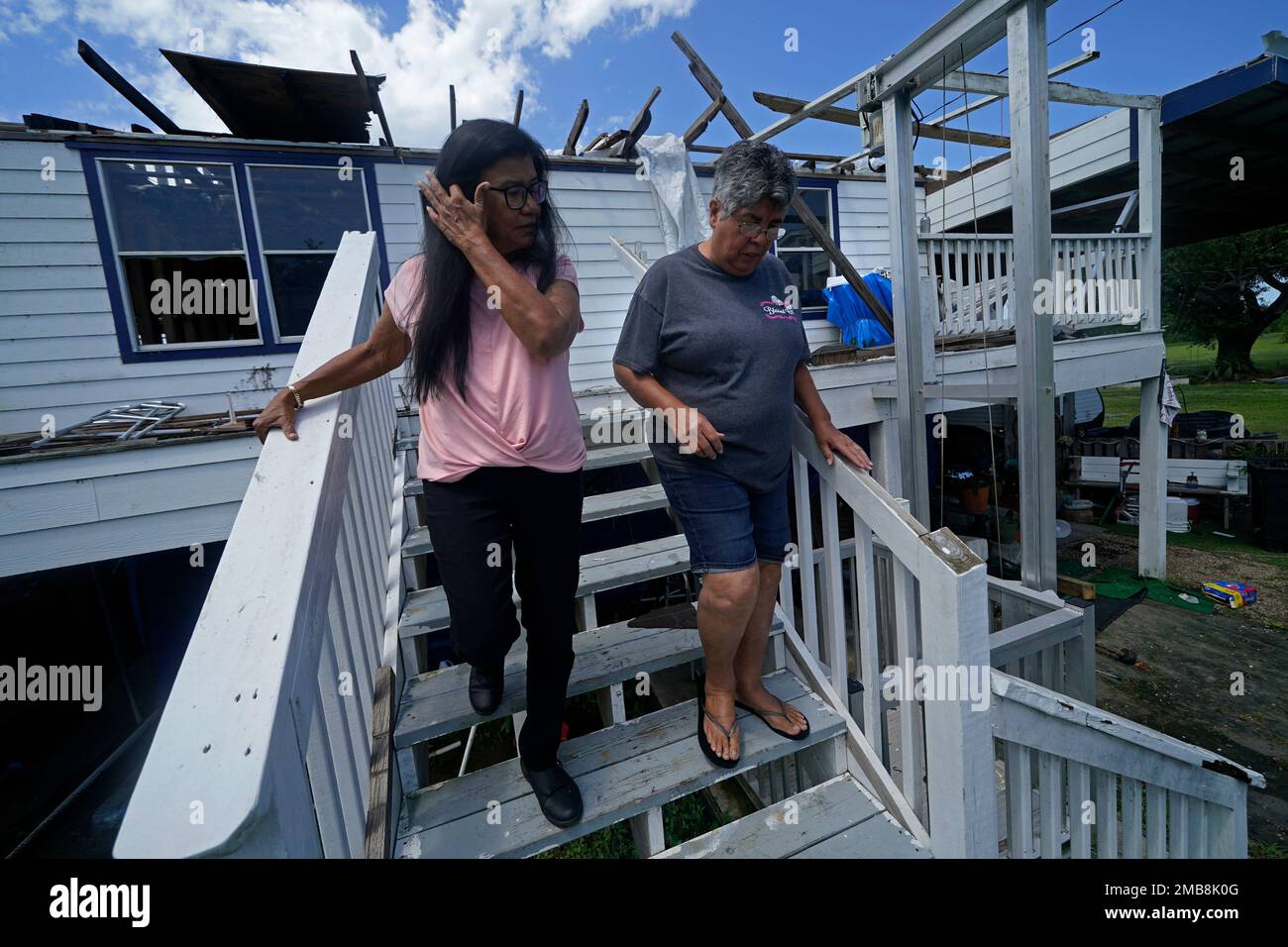 Louise Billiot, left, a member of the United Houma Nation Indian tribe