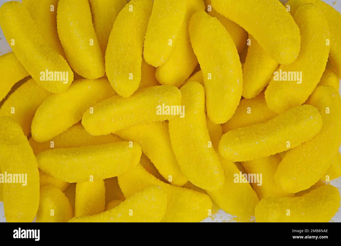 Soft candy with banana flavour.bananensnoepjes Stock Photo