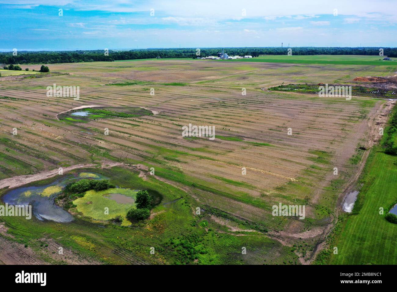 This aerial image taken with a drone on June 8, 2022 shows a portion of
