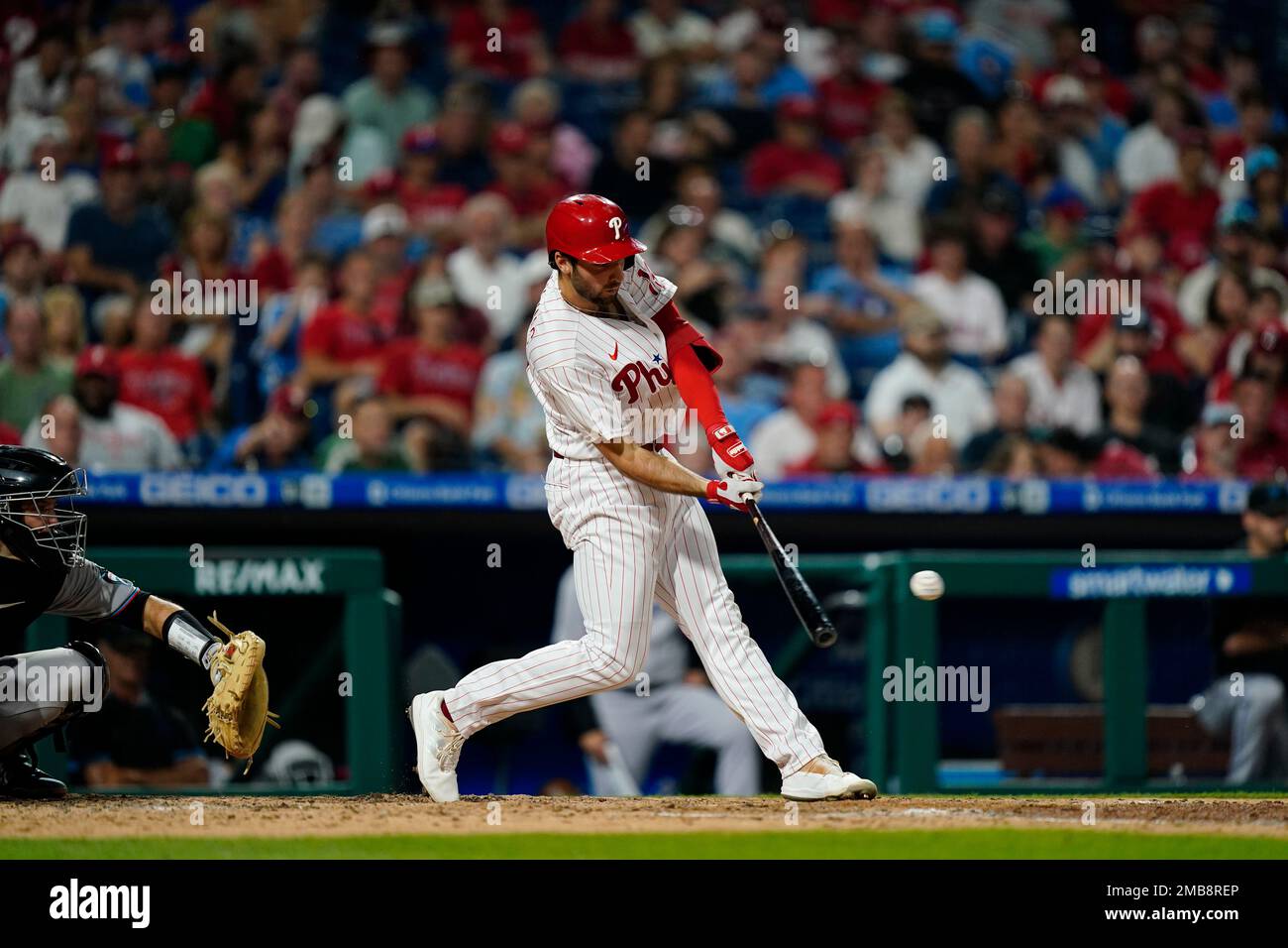 Philadelphia Phillies' Matt Vierling plays during a baseball game ...