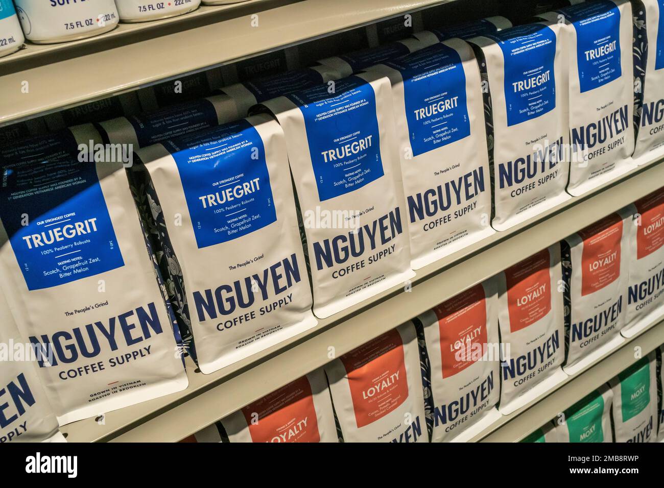 Bags of Nguyen Coffee Supply Vietnamese coffee in a supermarket in New