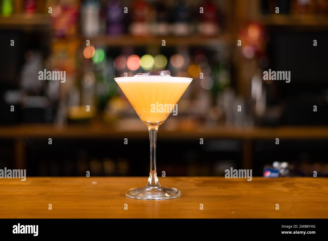 Fresh Cocktail Drinks made on a bar in a high street pub or restaurant ...