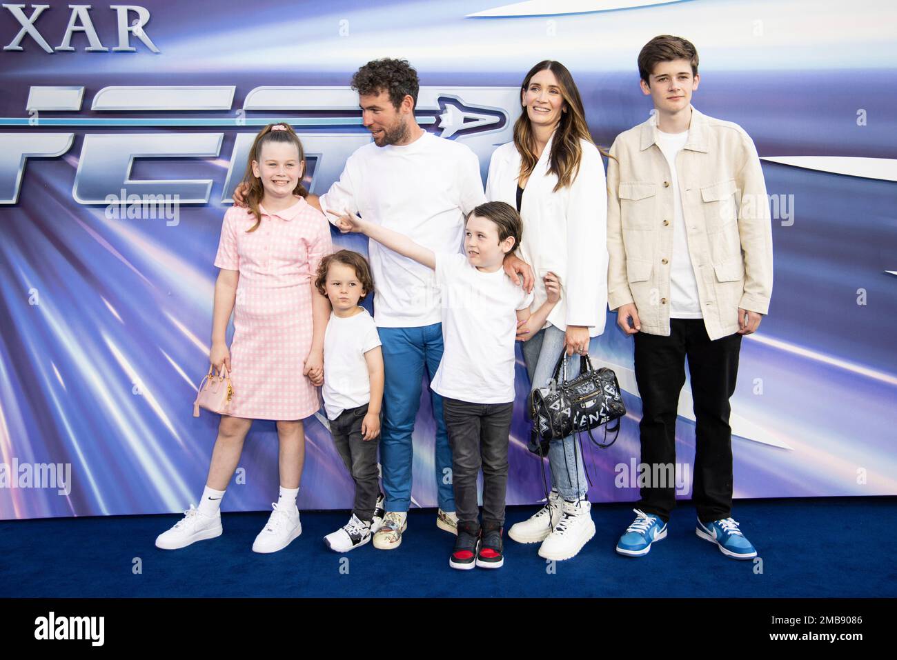Mark Cavendish And Peta Todd With Family Pose For Photographers Upon 