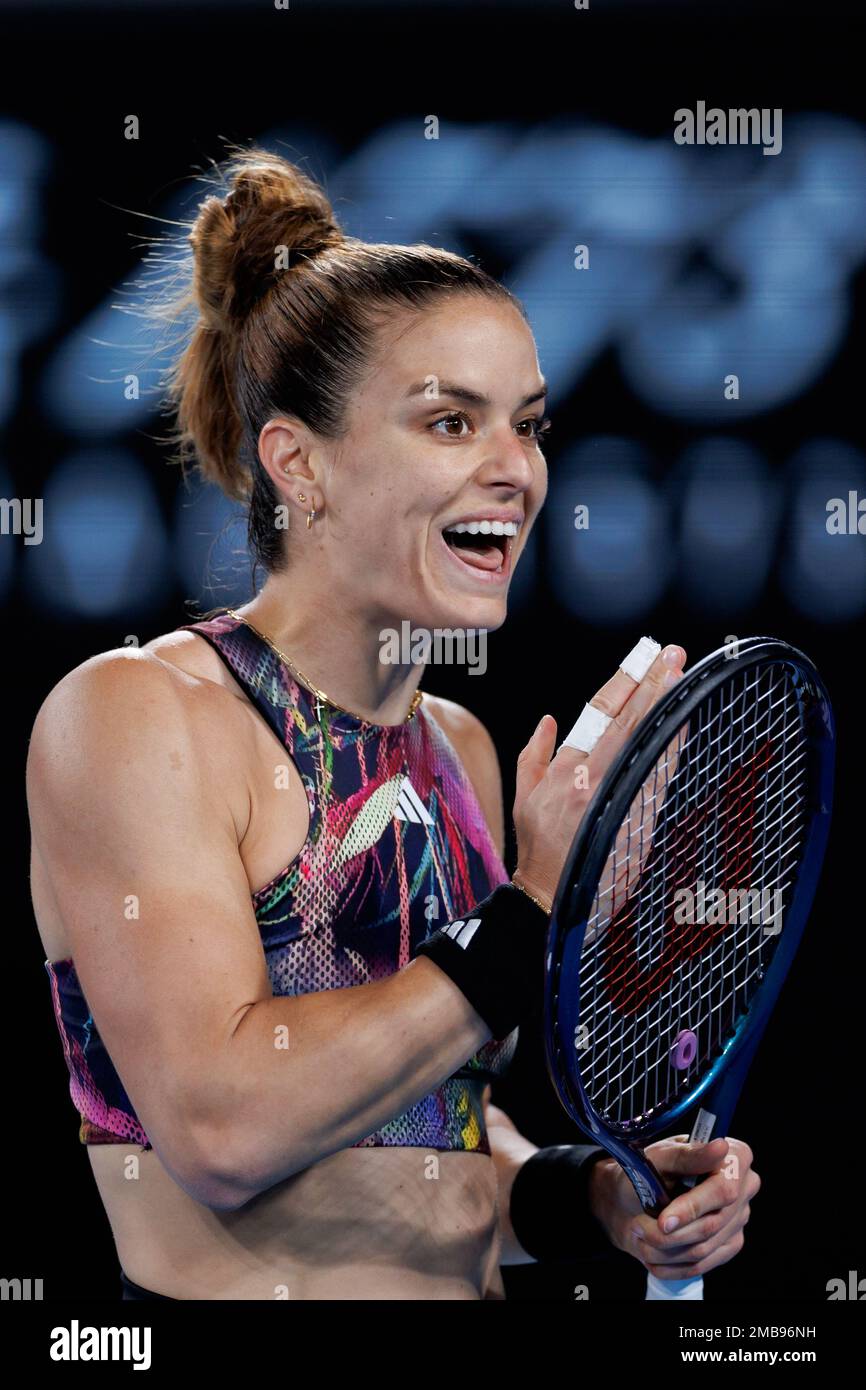 Melbourne Park 21/1/2023. Maria SAKKARI (GRE) in action at the 2023