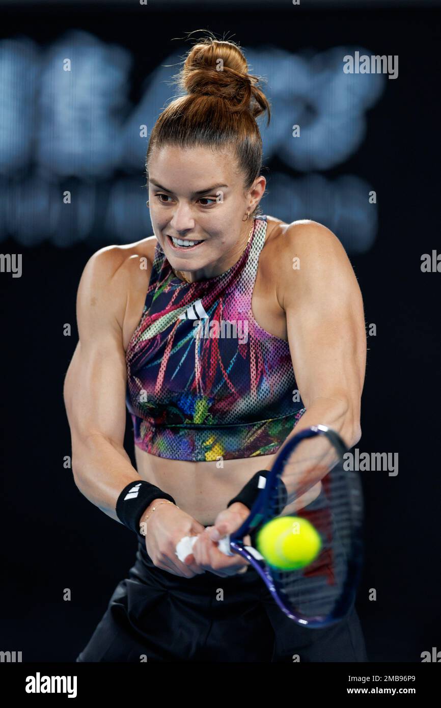 Melbourne Park 21/1/2023. Maria SAKKARI (GRE) in action at the 2023