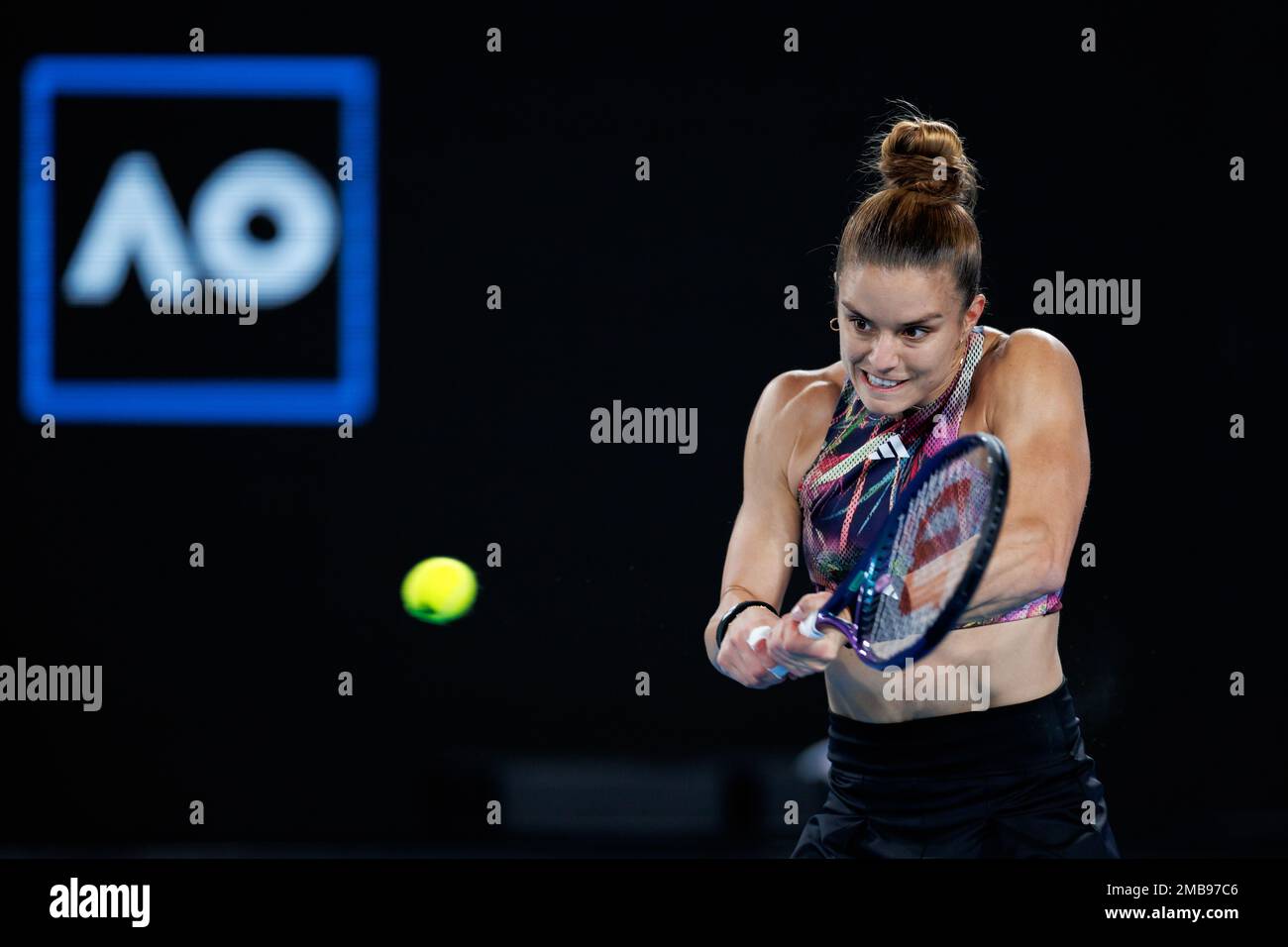 Melbourne Park 21/1/2023. Maria SAKKARI (GRE) in action at the 2023 Australian Open. corleve/Alamy Live News Stock Photo