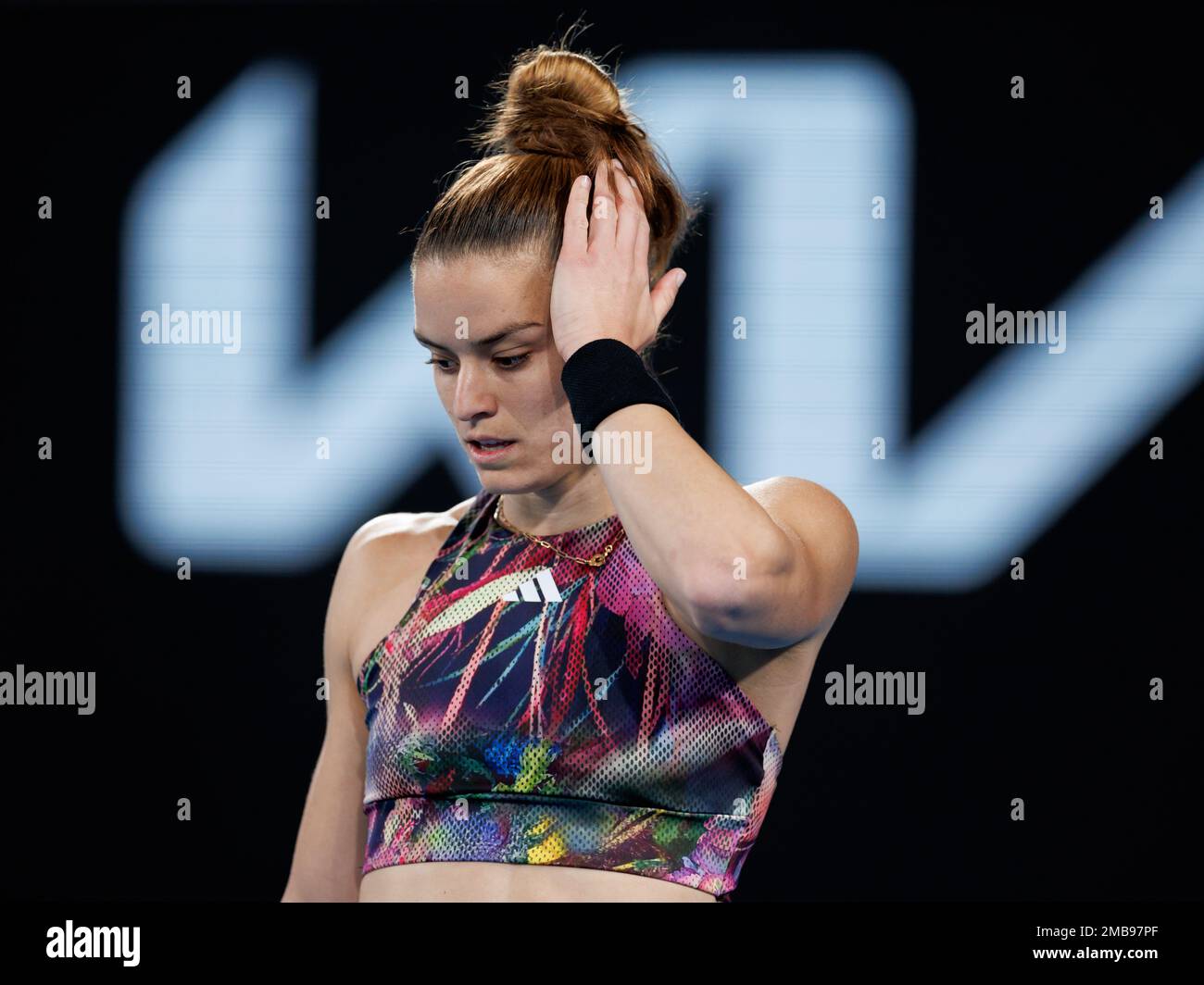 Melbourne Park 21/1/2023. Maria SAKKARI (GRE) in action at the 2023