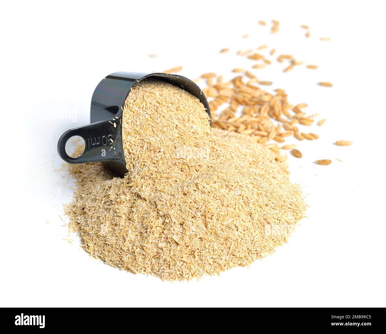 Oats miller's bran with grains isolated on white background Stock Photo