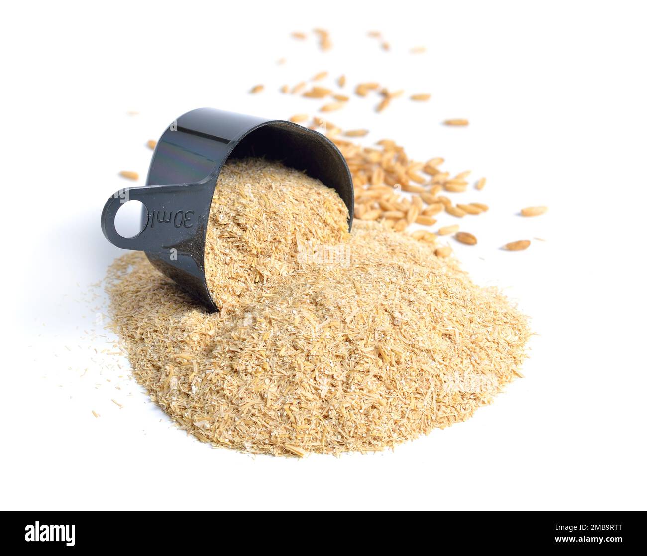 Oats miller's bran with grains isolated on white background Stock Photo