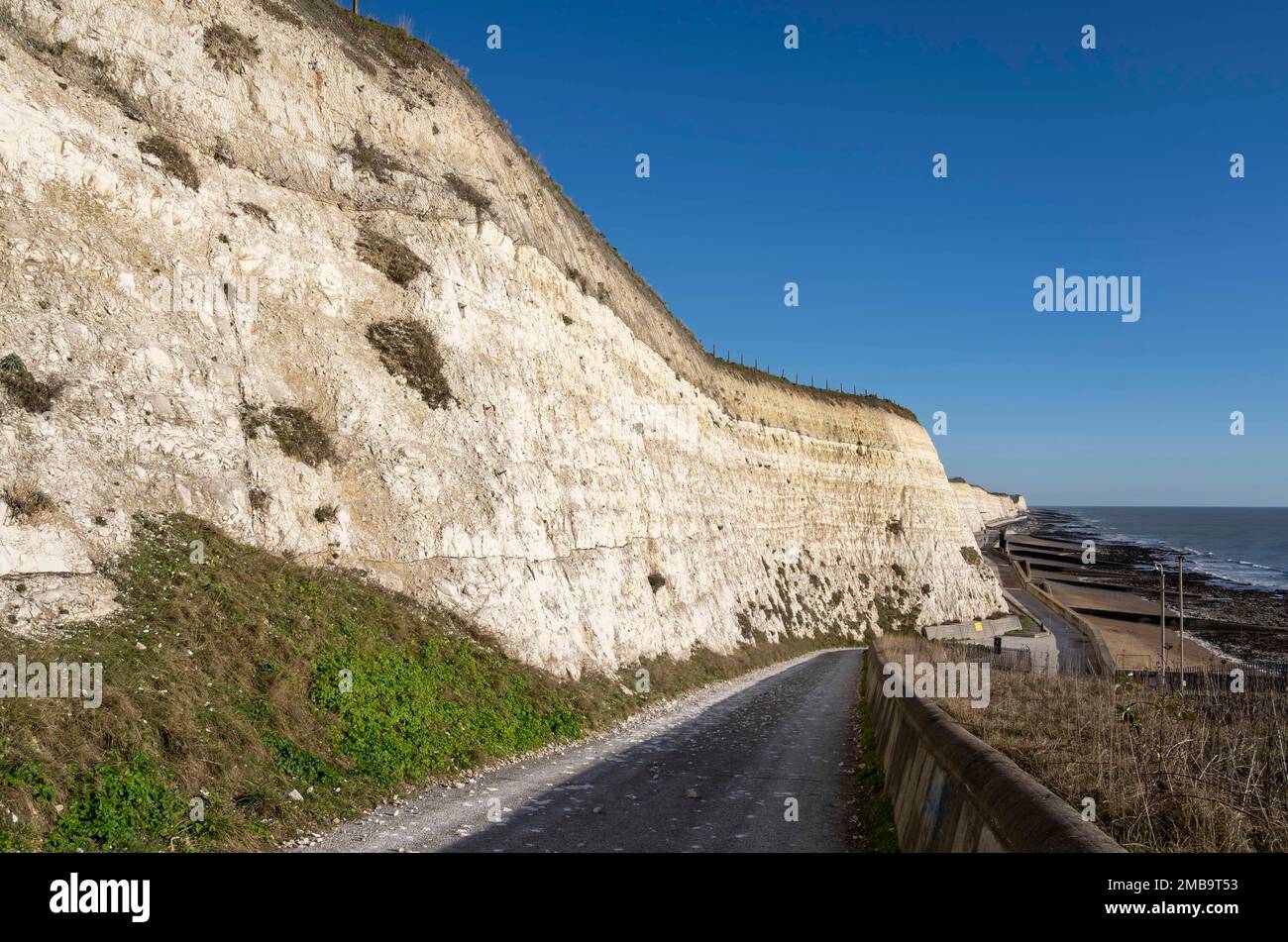 The undercliff walk brighton to rottingdean chalk cliffs erode hires