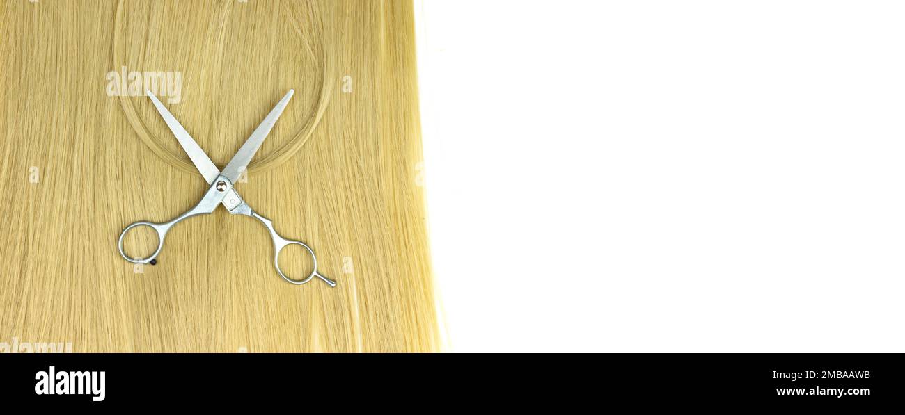 Hairdresser salon equipment concept, premium hairdressing set. Accessories for haircut with copy space Stock Photo