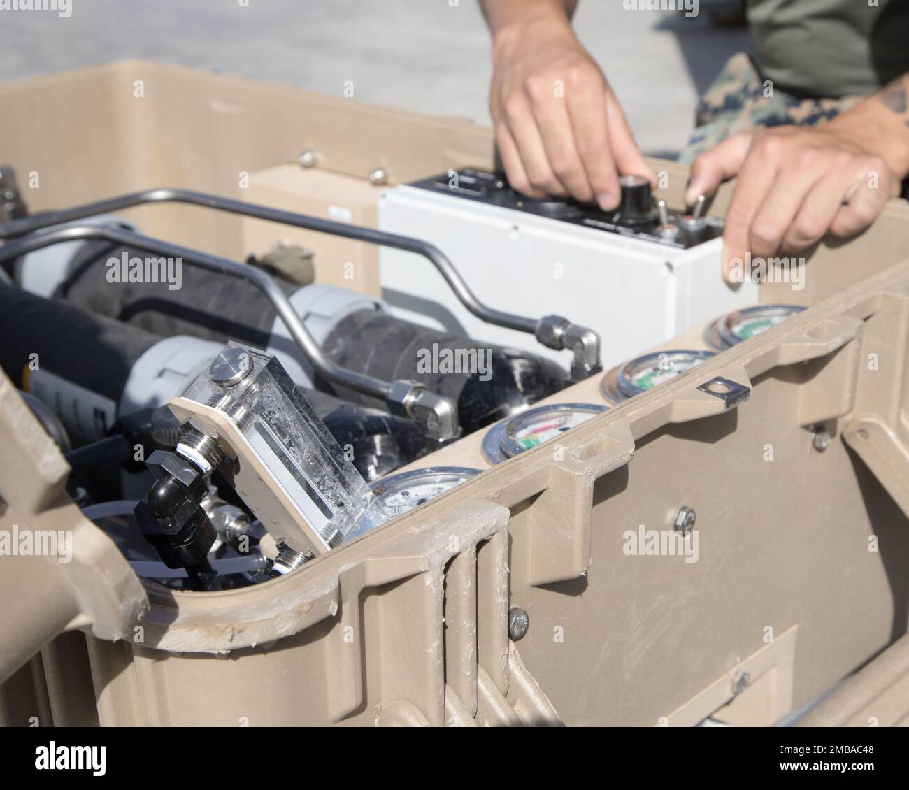 U.S. Marine Corps Lance Cpl. Alijah Niksejel, water support technician