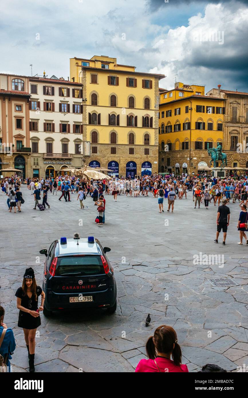 Piazza della Signoria in Florence, Tuscany, Italy, Europe Stock Photo