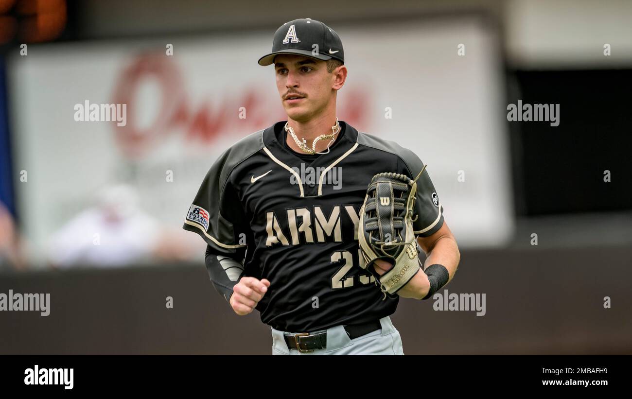 Army outfielder Nick Manesis (25) runs against Southern Miss. during an ...