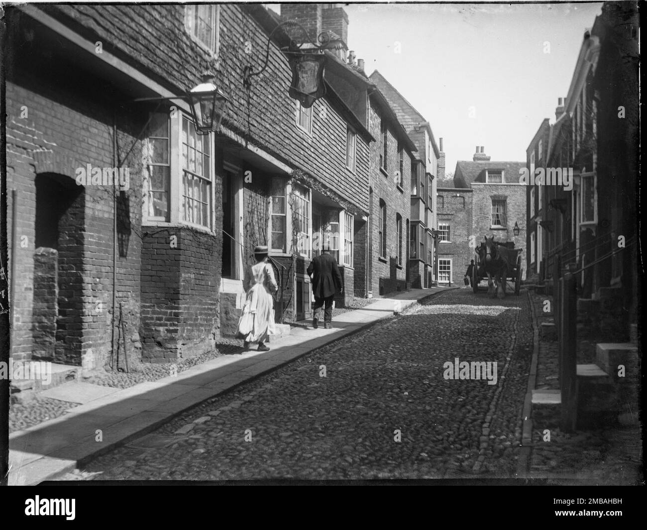 Mermaid Street, Rye, Rother, East Sussex, 1905. A view looking up