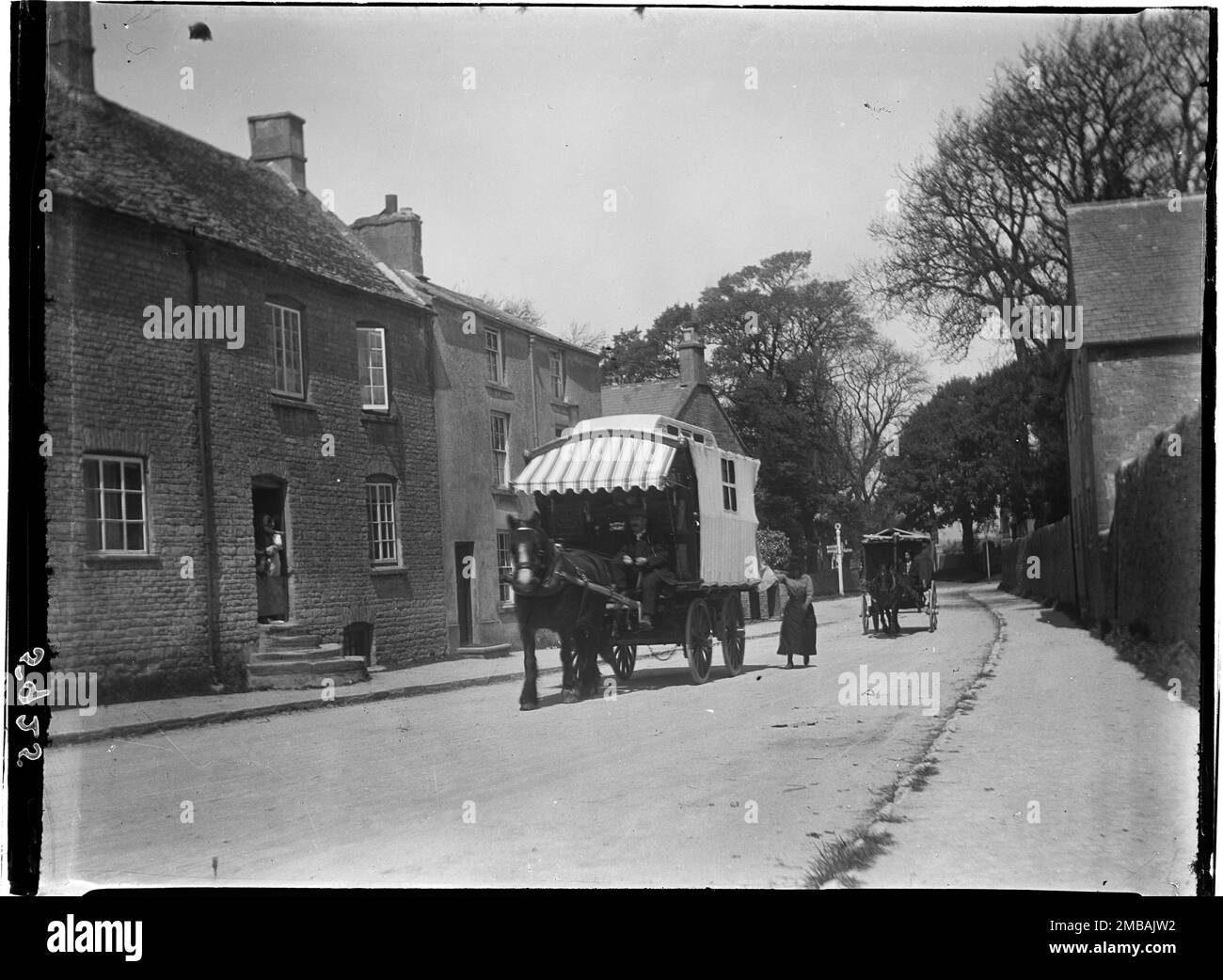 StowontheWold, Cotswold, Gloucestershire, 1928. Two gypsy caravans
