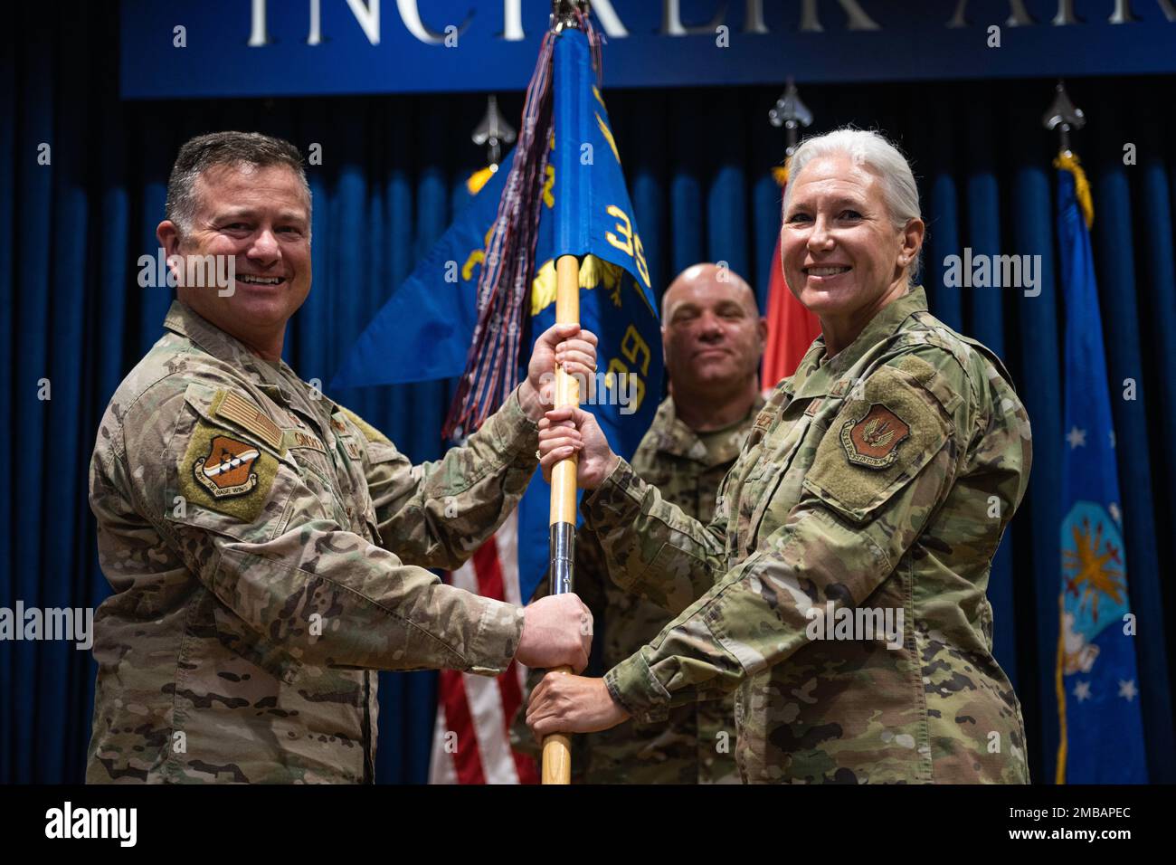 Col. Angela Herron, outgoing 39th Mission Support Group commander ...
