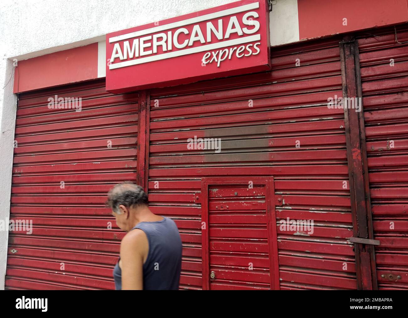 Lojas Americanas retail company store closed. Listed on stock exchange