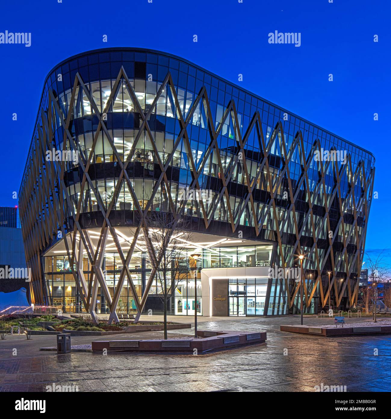 The Catalyst at dusk, Newcastle Helix, Newcastle upon Tyne, Tyne and