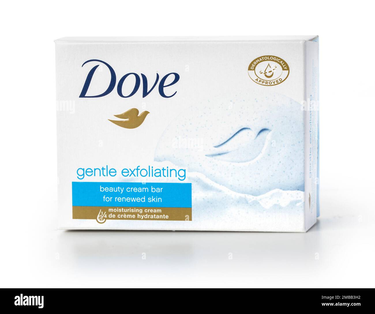 CHISINAU, MOLDOVA MARCH 25, 2016. Dove Beauty cream bar soap isolated