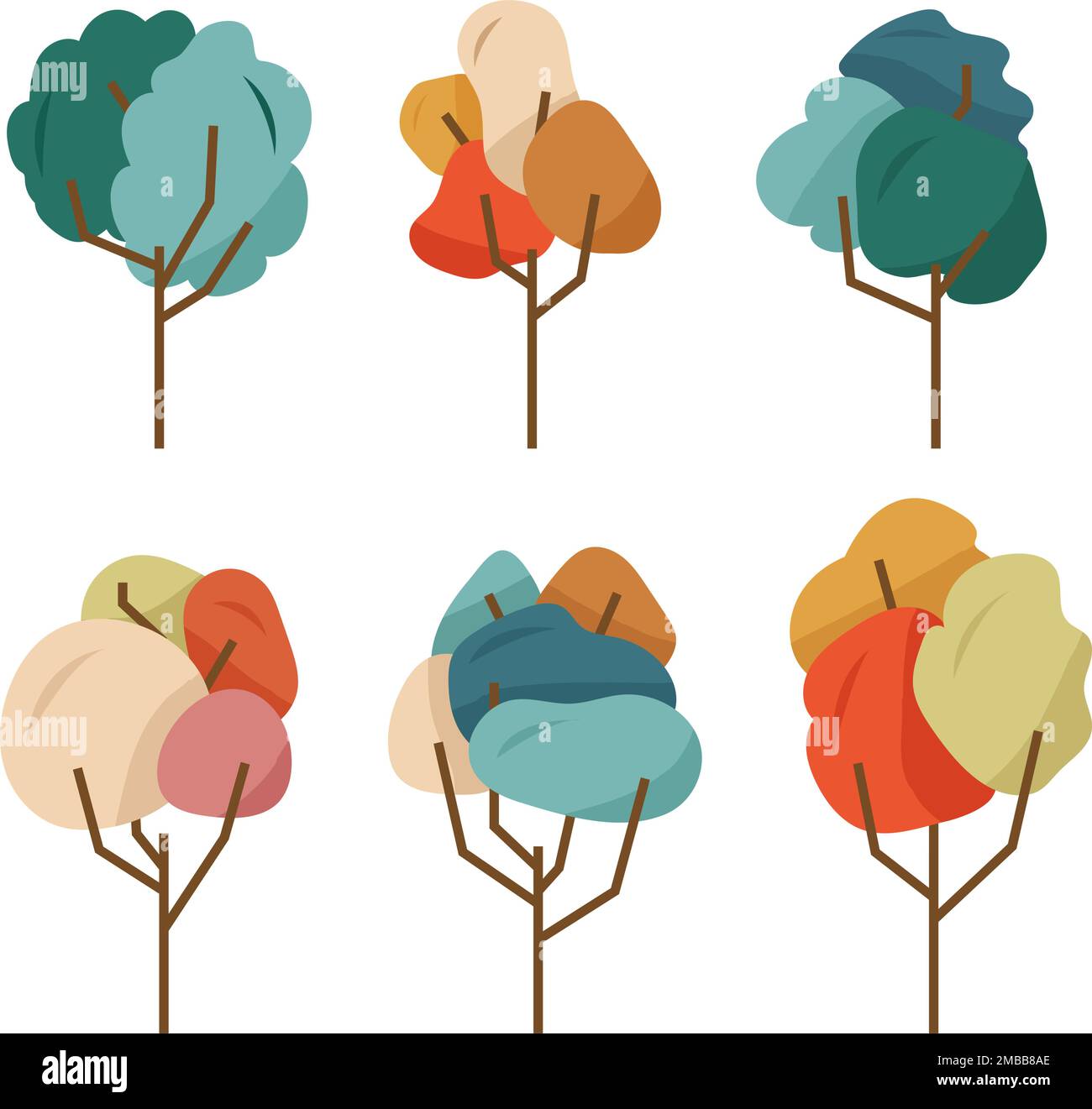 Set of colorful trees Stock Vector Image & Art - Alamy