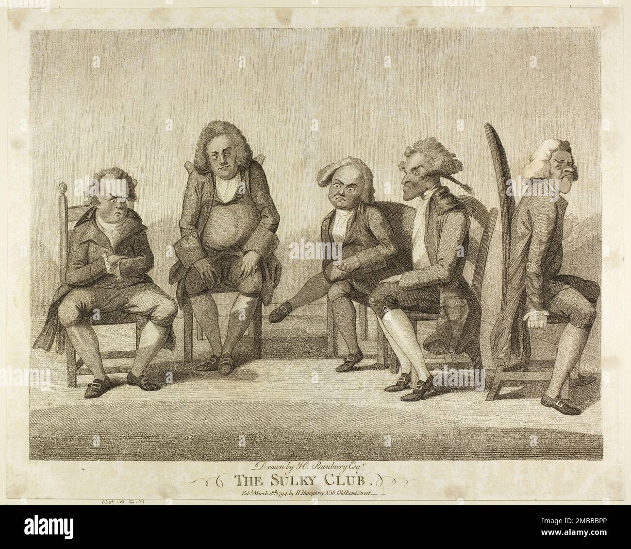 The Sulky Club, published March 18, 1794. Stock Photo