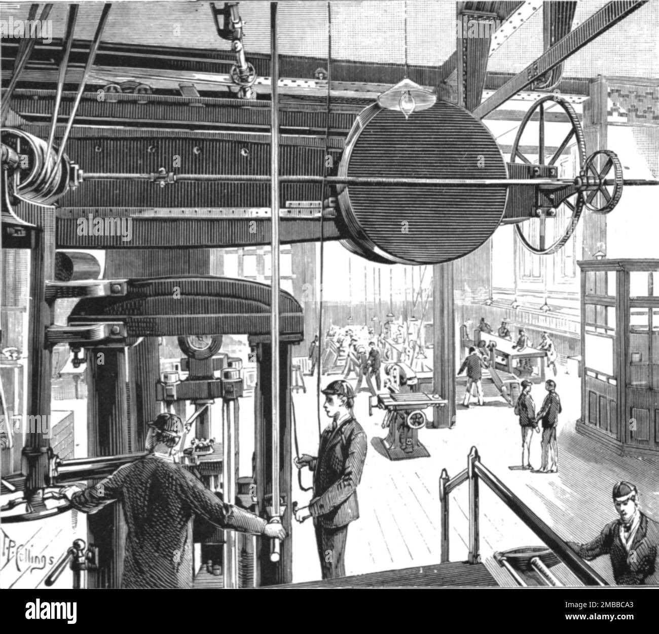 ''The Walker Engineering Laboratories at Liverpool; The Main Laboratory, with 100-ton Testing Machine in the Foreground', 1890. From &quot;The Graphic. An Illustrated Weekly Newspaper&quot;, Volume 42. July to December, 1890. Stock Photo
