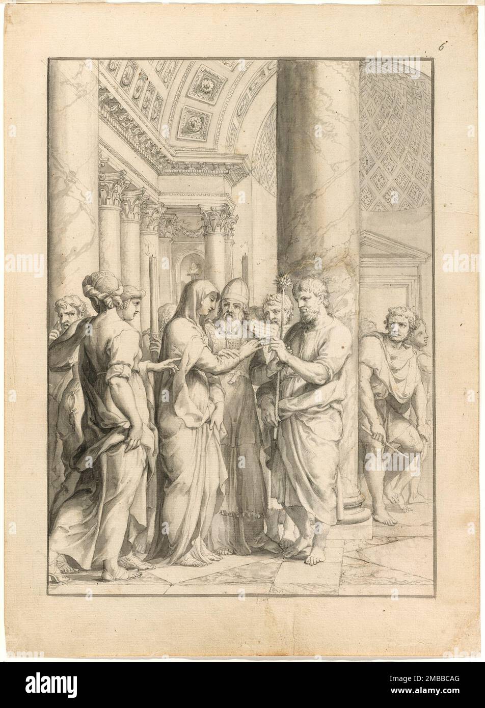 Marriage of the Virgin, c. 1640. Stock Photo