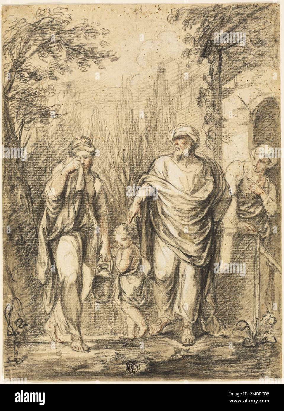 Abraham Casting out Hagar and Ishmael, 1750/1788. Stock Photo