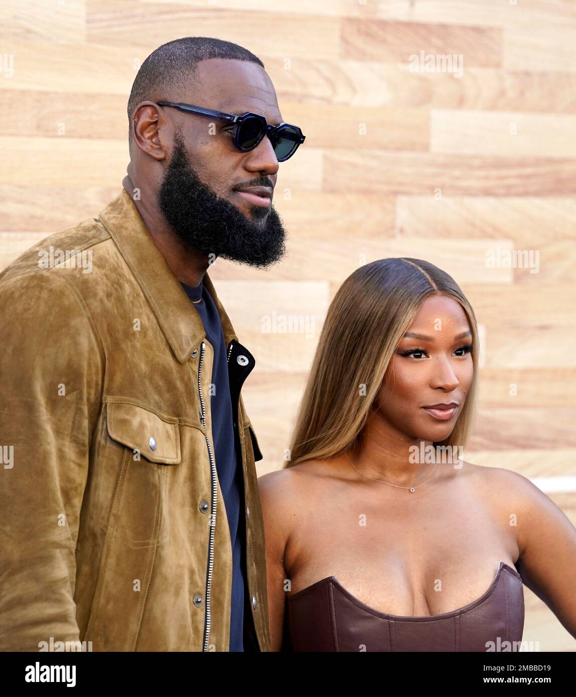 LeBron James and his wife Savannah pose together at the premiere of the ...