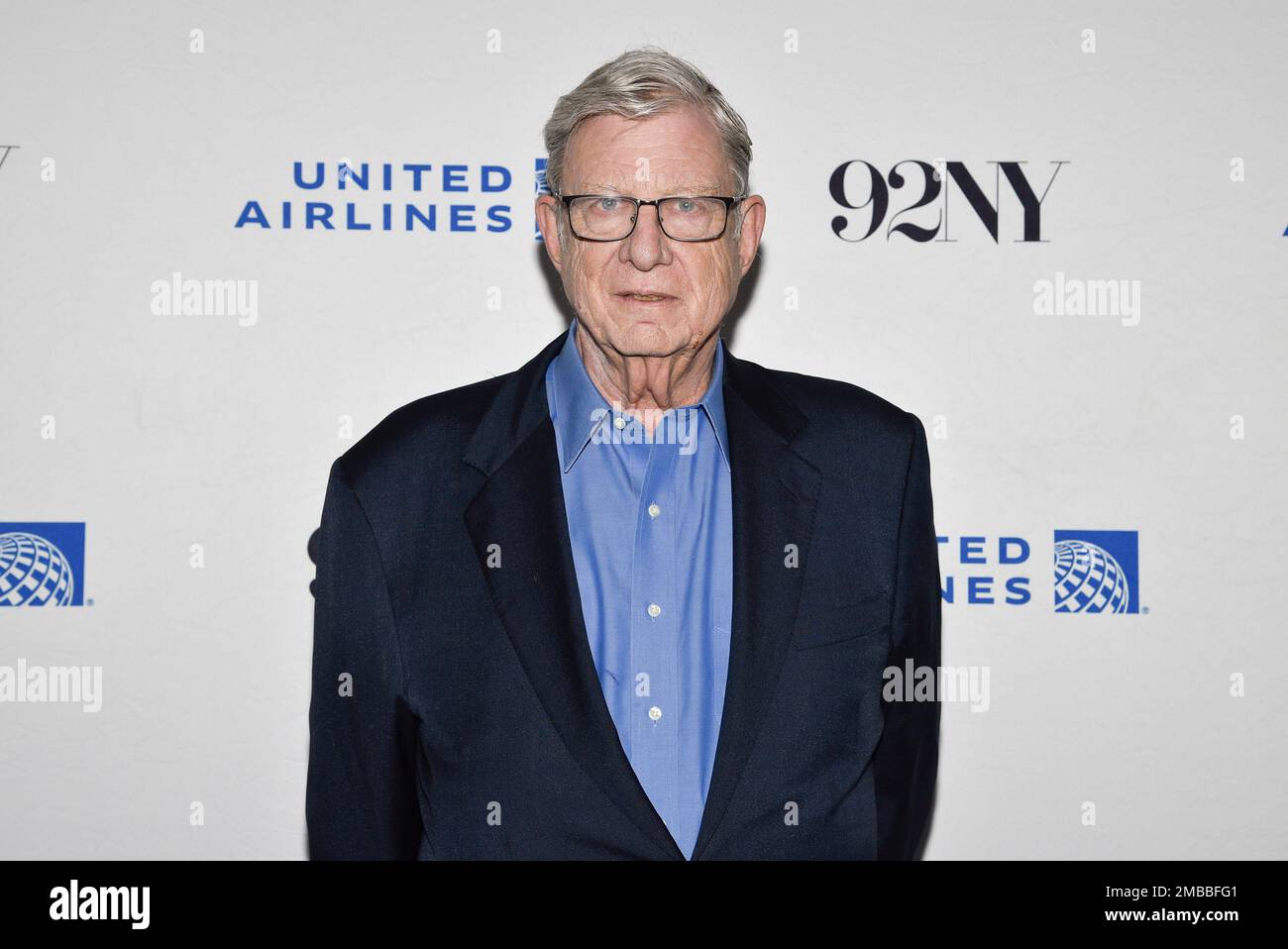 Journalist Jeff Greenfield poses backstage before his conversation at