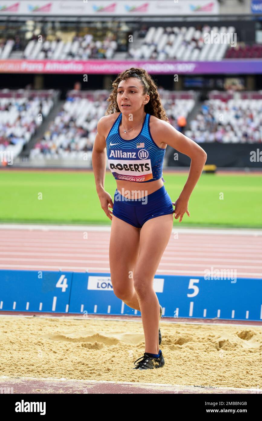 Jaleen Roberts competing in the 2017 World Para Athletics Championships