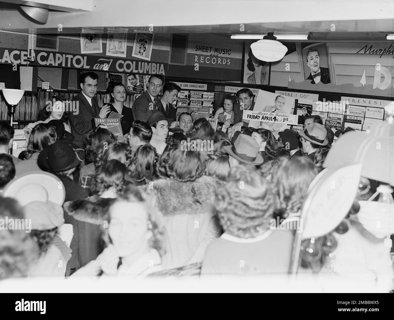 Portrait of Tommy Dorsey, record store, Washington, D.C., 1938 Stock