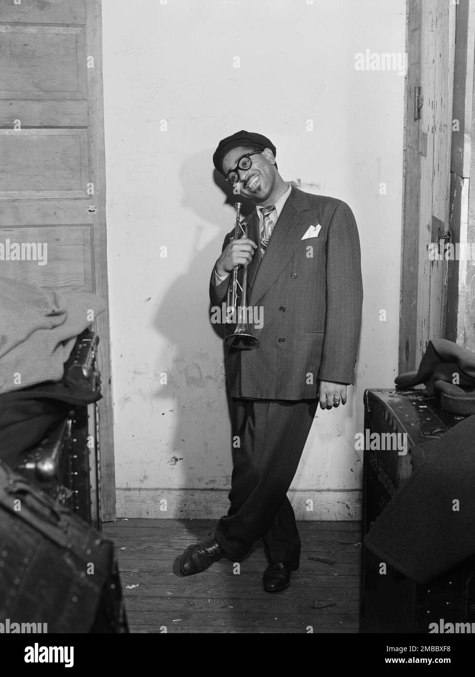 Portrait of Dizzy Gillespie, New York, N.Y., ca. May 1947. Stock Photo
