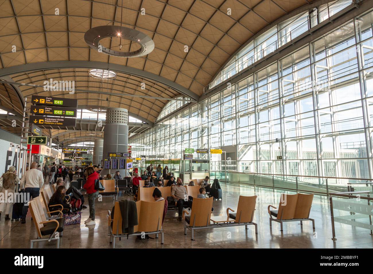 Alicante Airport, also known as Alicante-Elche Airport, is currently the fifth largest airport in Spain Stock Photo