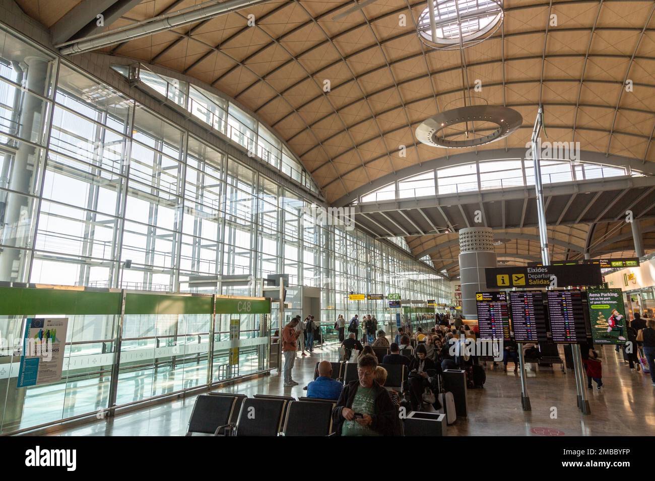 Alicante Airport, also known as Alicante-Elche Airport, is currently the fifth largest airport in Spain Stock Photo