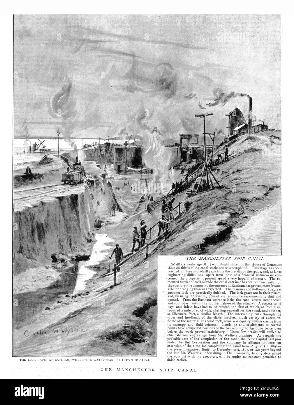 ''The Manchester Ship Canal, lock gates at Eastham, 1891', 1891. From