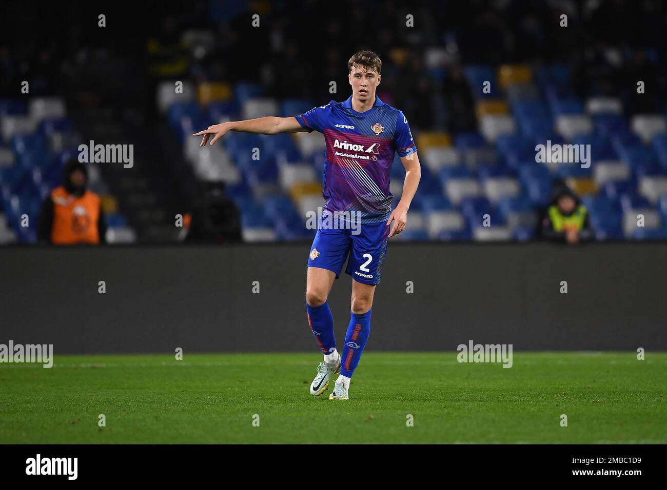 NAPLES, ITALY - JANUARY, 17: Jack Hendry of US Cremonese in action during the Coppa Italia round between SSC Napoli and US Cremonese at Stadio Diego A Stock Photo