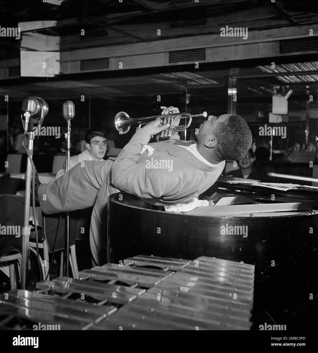 Portrait of Dizzy Gillespie, Downbeat, New York, N.Y., 1946. Stock Photo