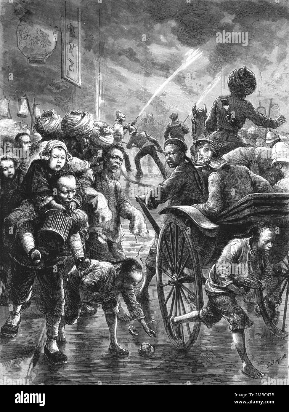 ''The Fire Season at Hong Kong; Officers of the Brigade coming up in ...