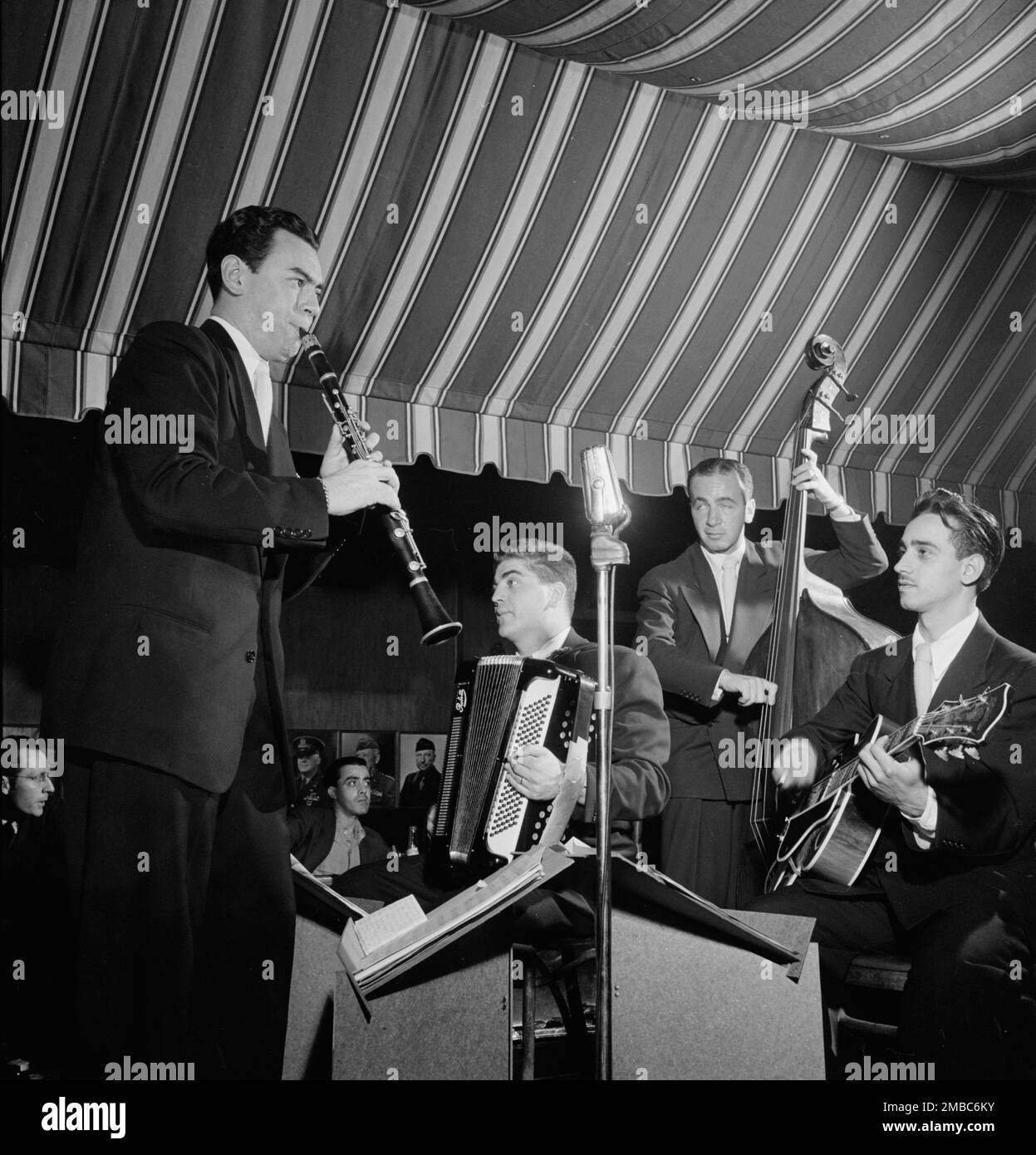 Portrait of Abe Most, Pete Ponti, Sid Jacobs, and Jimmy Norton, Hickory House, New York, N.Y., ca. June 1947. Stock Photo