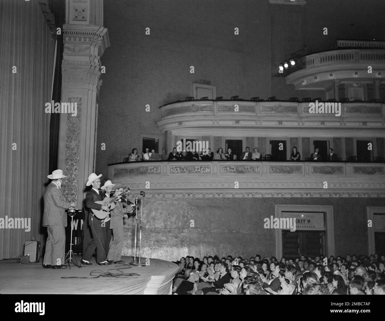 Portrait of Bob McCoy and Ernest Tubb, Carnegie Hall, New York, N.Y., Sept. 18-19, 1947. Stock Photo