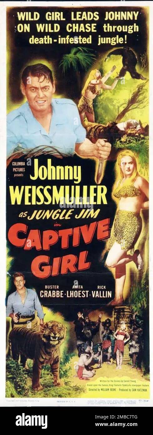 CAPTIVE GIRL  1960 Columbia Pictures film with Johnny Weissmuller Stock Photo