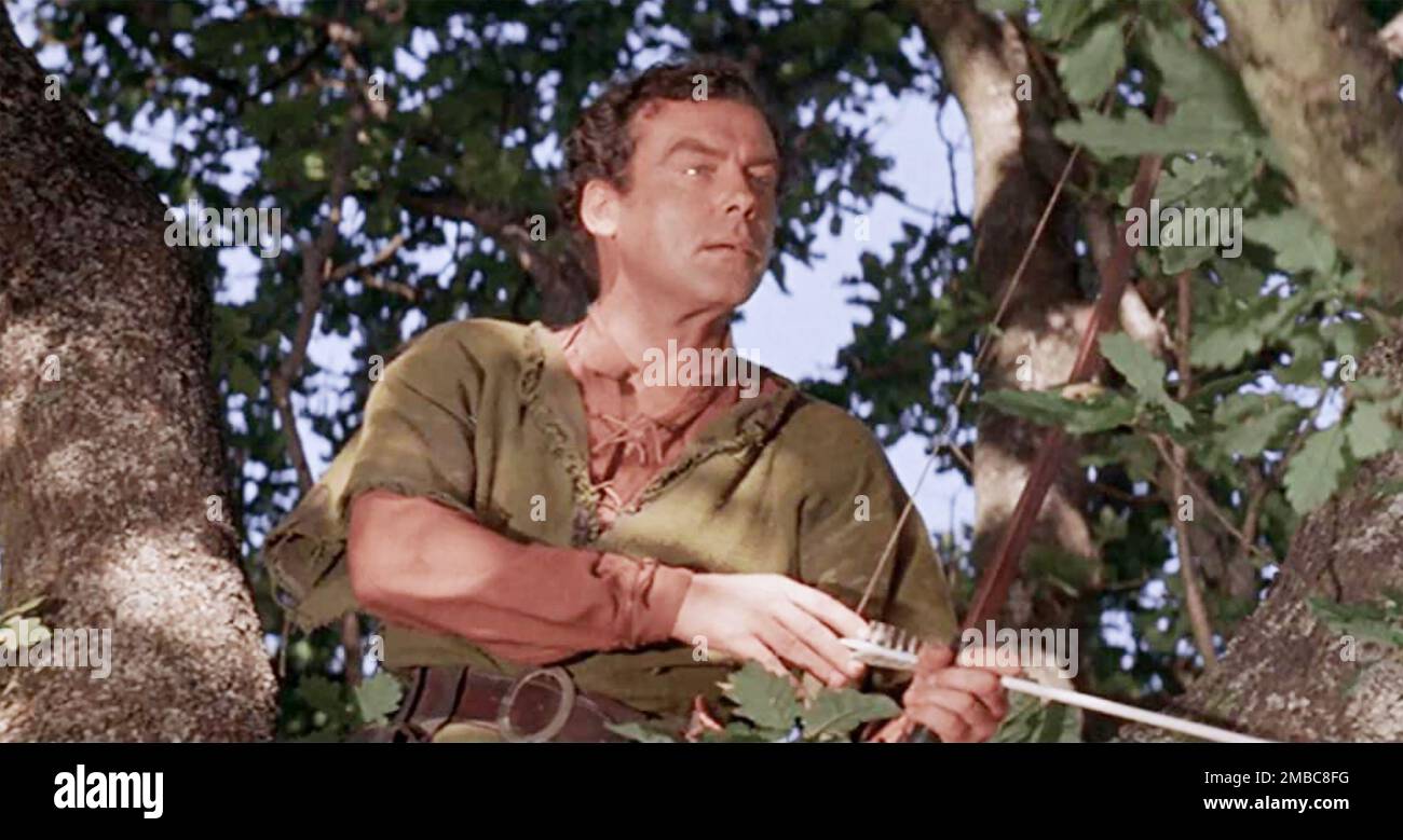 SWORD OF SHERWOOD FORST 1960 Columbia Pictures film with Richard Greene as Robin Hood Stock Photo