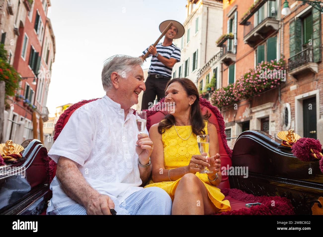 Gondola, Mature Romantic Couple Stock Photo Alamy