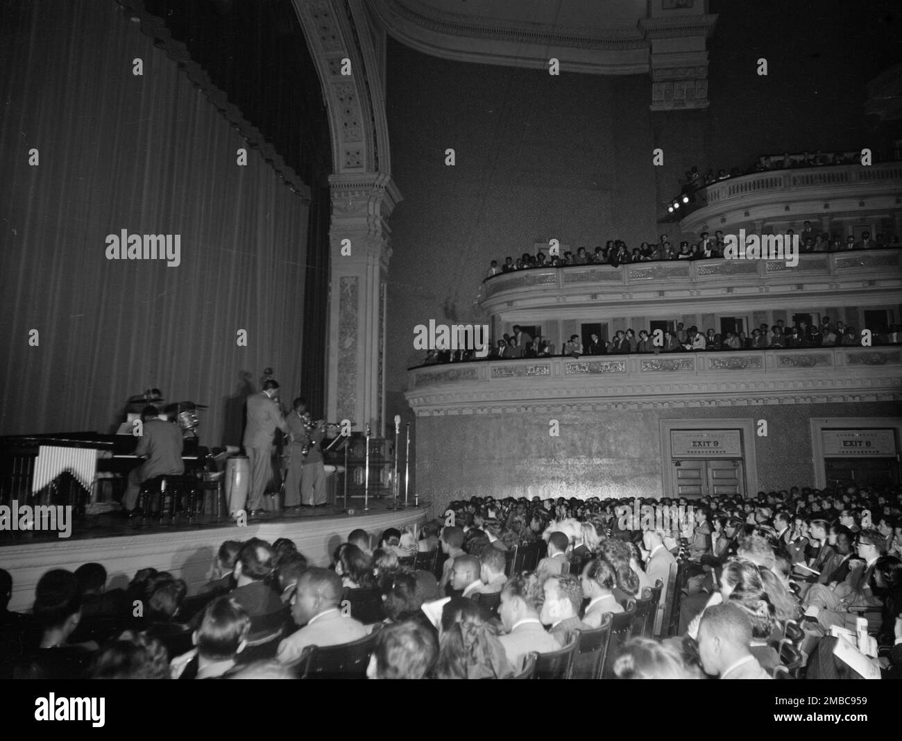 Portrait of Dizzy Gillespie and Charlie Parker, Carnegie Hall, New York, N.Y., ca. Oct. 1947. Stock Photo