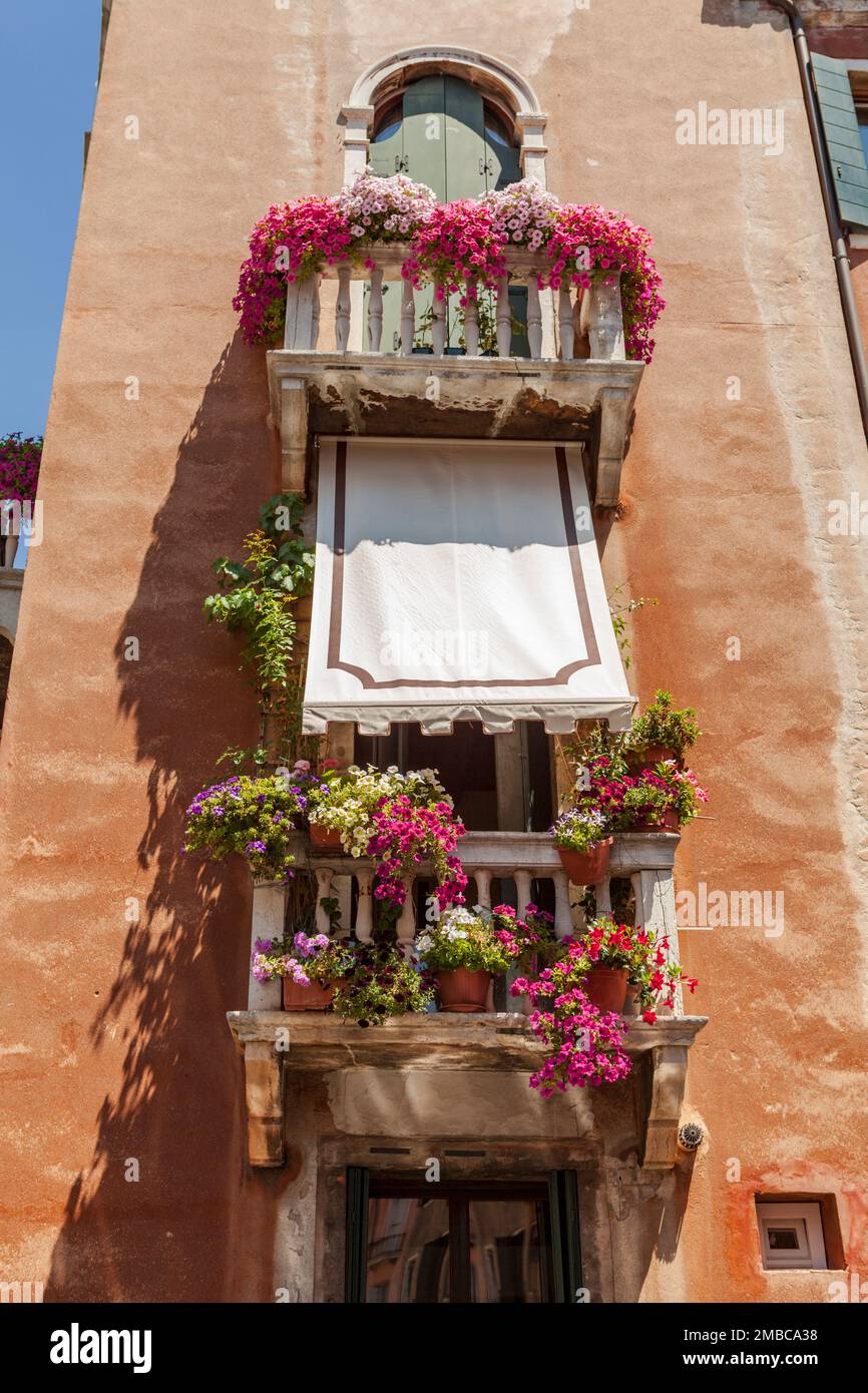 Venice balcony flowers hi-res stock photography and images - Alamy