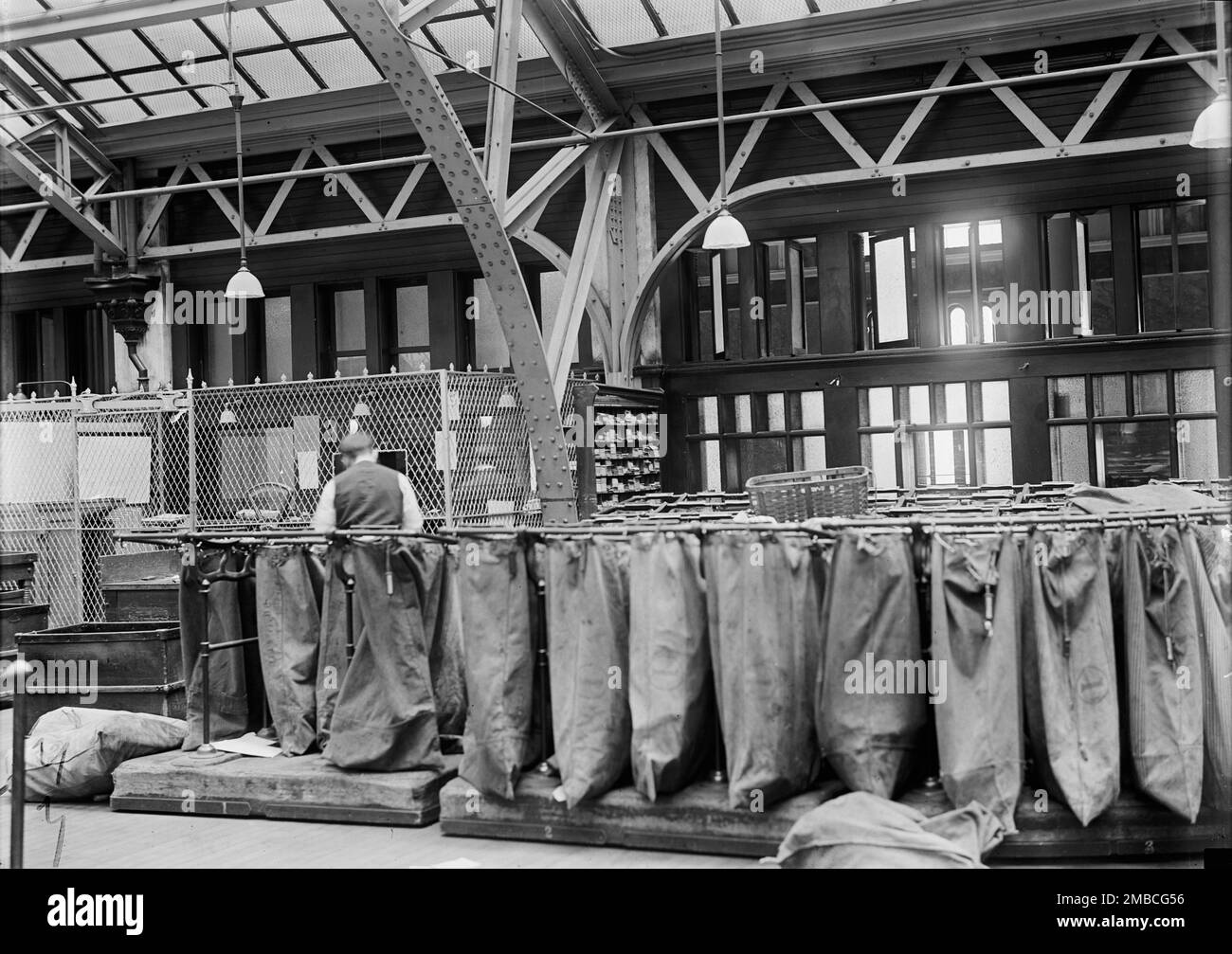 Post Office Department - Mailbags, 1913. Stock Photo