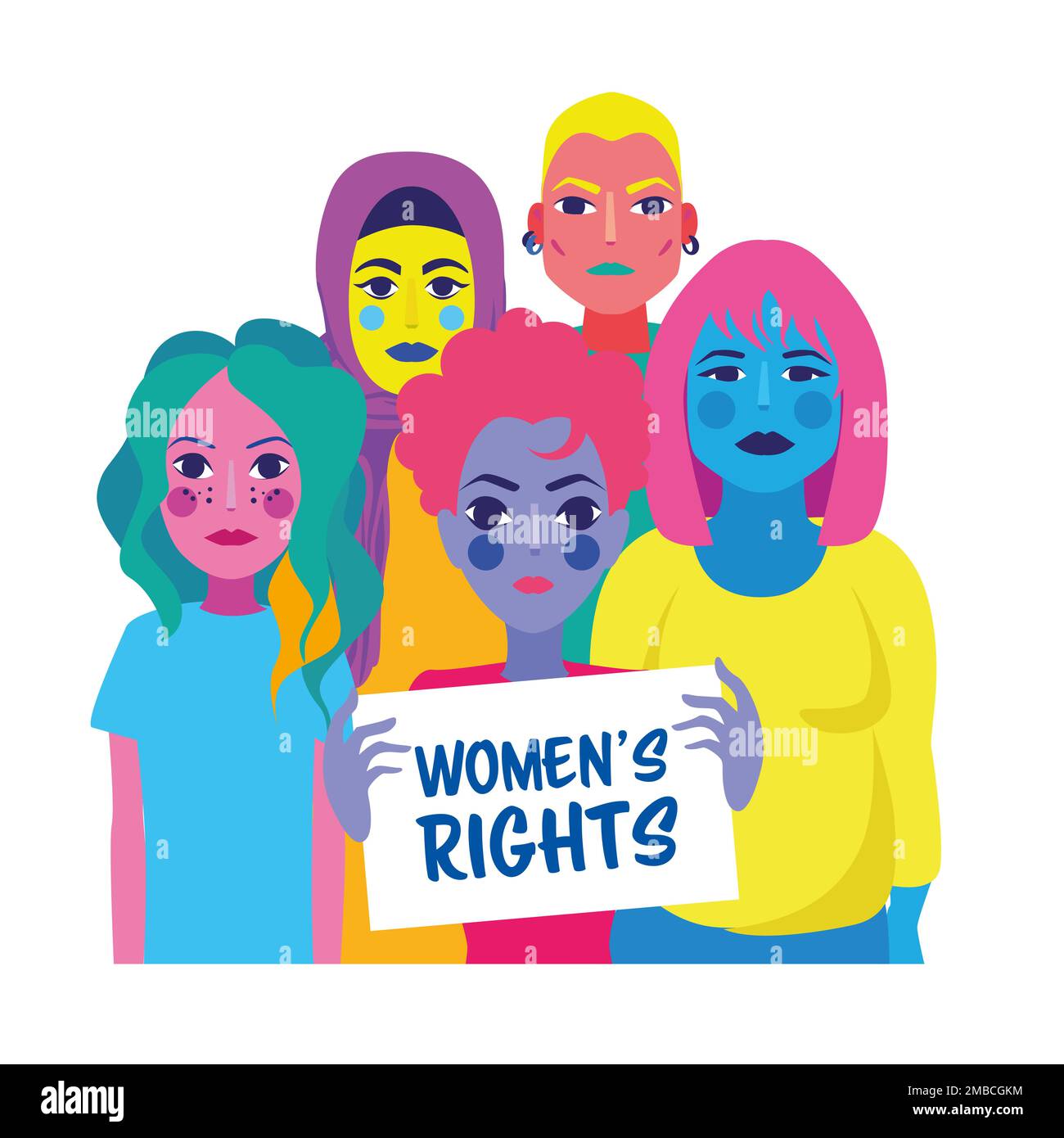 Women s rights illustration - inclusive design banner theme Stock Photo